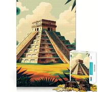 Rompecabezas de 1000 Piezas Chichén Itzá,Arte de Corte Exacto,Rompecabezas de lógica,Juego de Ocio,diversión,decoración navideña para Pared (50x75cm)