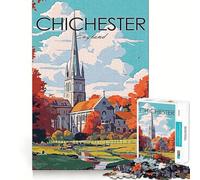 Rompecabezas de 1000 Piezas Chichester Travel Juego unir Las articulaciones Actividad Cerebral Juego Divertido y Relajante Regalo de decoración navideña (50x75cm)