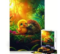 Rompecabezas de 1000 Piezas Chick and Hedgehog Friends para Adolescentes Diseño estratégico,fácil de Usar,Relajante y con Ajuste preciso Regalo Festivo (38x52cm)
