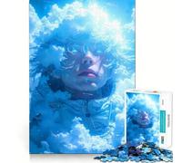 Rompecabezas de 1000 Piezas Chico LoFi de Ojos Azules en Las Nubes Arte de Corte preciso Juguete para desafiar la Mente Juego fácil de Jugar Regalo Ideal para cumpleaños 38x26cm