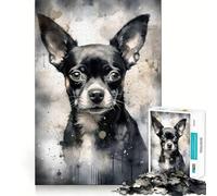 Rompecabezas de 1000 Piezas Chihuahua pequeño y poderoso,Divertido y con articulaciones Finas,Juguete para Resolver Problemas,Juego Tranquilo,decoración navideña,Regalo (50x75cm)