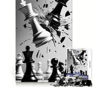 Rompecabezas de 1000 Piezas Choque de Reyes de Ajedrez para Adolescentes Estimula el Pensamiento crítico Tiempo Bien invertido Ajuste Firme Navidad (38x26cm)