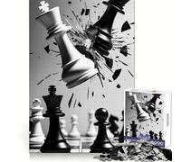 Rompecabezas de 1000 Piezas Choque de Reyes de Ajedrez para Adolescentes Mejora la Memoria,relaja la Mente y es Divertido Corte de Calidad Regalo Ideal (50x75cm)