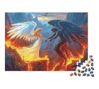 Rompecabezas de 1000 Piezas Choque Entre ángel y Demonio: Arte de Batalla Entre ángel y Diablo para Juegos educativos para Adultos, decoración del hogar, difícil, cumpleaños, 52x38cm.
