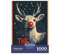 Rompecabezas De 1000 Piezas Christmas Rudolph The Reindeer Rompecabezas para Adultos Juego De Ingenio Análisis Y Lógica Cumpleaños 70x50cm/1000pcs