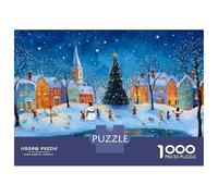 Rompecabezas De 1000 Piezas Christmas Village Scene Rompecabezas para Adultos Juguete Decoración De Pared Regalo De Cumpleaños Cumpleaños Y Navidad 52x38cm/1000pcs