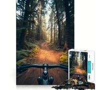 Rompecabezas de 1000 Piezas Ciclismo de montaña a Toda Velocidad por el Bosque para Adultos y Adolescentes Juego Mental para Relajarse Corte preciso 38x52cm
