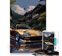 Rompecabezas de 1000 Piezas Cielo Estrellado Coche Deportivo para Adolescentes Juguete antiestrés Diseño de Corte preciso Lista de Deseos de Papá Noel 38x26cm