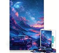 Rompecabezas de 1000 Piezas Cielo Estrellado Coche Deportivo para Adolescentes Juguete para ejercitar la Mente, relajación Mental, diseño y Montaje Lista de Deseos de Papá Noel 38x26cm
