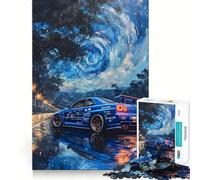 Rompecabezas de 1000 Piezas Cielo Estrellado Coche Deportivo para Adultos Juguete de lógica Mental Alivia la tensión Corte Firme 38x52cm