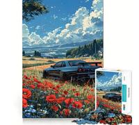 Rompecabezas de 1000 Piezas Cielo Estrellado, Coche Deportivo para Adultos Mejora la Memoria Alegría Familiar Diseño para armar Elige tu Deseo de Papá Noel 38x52cm