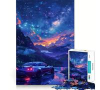 Rompecabezas de 1000 Piezas Cielo Estrellado Coche Deportivo para Adultos Regalos Juguete para desarrollar la Habilidad y aliviar el estrés Corte preciso Lista de Deseos de Papá Noel 50x75cm