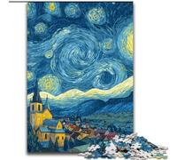 Rompecabezas de 1000 Piezas Cielo Nocturno de Van Gogh para Adolescentes, un Regalo desafiante y difícil para Toda la Familia (26x38cm)