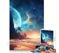 Rompecabezas de 1000 Piezas Cielo Nocturno del océano Azul para Adultos Desarrolla la Memoria, estimula la Memoria, Evita distracciones y CREA una Experiencia Festiva Sorprendente (38x26cm)