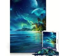 Rompecabezas de 1000 Piezas Cielo Nocturno del océano Azul para ejercitar la Mente, Entretenimiento y diversión, con Cierre Seguro, cumpleaños (38x26cm)