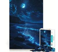 Rompecabezas de 1000 Piezas Cielo Nocturno en la Playa para Adolescentes Juguete para desarrollar la lógica y el Sentido del Humor Pasatiempo Tranquilo Bordes Suaves (50x75cm)