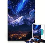 Rompecabezas de 1000 Piezas Cielo Nocturno, Galaxia, montaña Fuji, Japón para Adultos, Juguete Que desafía la Mente, Escape Tranquilo, Pieza de colección de Arte de Corte de Calidad (38x52cm)