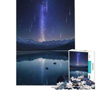 Rompecabezas de 1000 Piezas Cielo Nocturno sobre Lago de montaña Juguetes adictivos para Cultivar la Paciencia Juegos Divertidos Decoración Perfecta Regalo de cumpleaños (Tamaño 50x75cm)