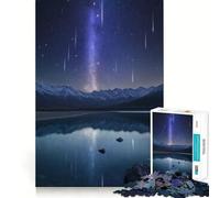 Rompecabezas de 1000 Piezas Cielo Nocturno sobre Lago de montaña para Adolescentes Rompecabezas con Efecto de Memoria, luz Relajante, Imagen para armar (38x26cm)