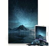 Rompecabezas de 1000 Piezas Cielo Nocturno sobre montañas Nevadas en Islandia para Adolescentes Juguete de Habilidad para desarrollar la Mente Tiempo de relajación Corte preciso Regalo increíble