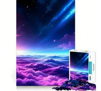 Rompecabezas de 1000 Piezas Cielo púrpura sobre Las Nubes para Adolescentes Juguete para desarrollar la lógica y la Capacidad de razonamiento Suave Relajante de Corte preciso Regalo Ideal (38x26cm)