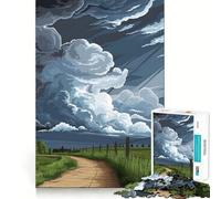 Rompecabezas de 1000 Piezas Cielo tormentoso sobre Paisaje Rural para Adultos Juguete de lógica aguda para el hogar y el Ocio Regalo sincero 38x52cm