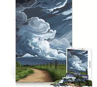 Rompecabezas de 1000 Piezas Cielo tormentoso sobre Paisaje Rural para Adultos Juguete de lógica aguda para el hogar y el Ocio Regalo sincero 38x52cm