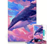 Rompecabezas de 1000 Piezas Cielos de Ballenas para Adolescentes Diversión tamaño Uniforme Piezas precisas Actividad Relajante para Grupos en Interiores (38x52cm)