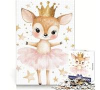 Rompecabezas de 1000 Piezas Cierva Bailarina con Corona para adultosEjercicio de razonamientoReducción de la ansiedadBordes de Primera calidadRegalo navideño (38x52cm)