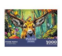 Rompecabezas De 1000 Piezas «Ciervo del Bosque» para Niños - De Papel Ecológico, Juego Familiar para El Desarrollo Cognitivo Y La Diversión 38x26cm/1000pcs