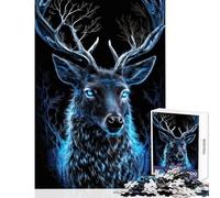 Rompecabezas de 1000 Piezas Ciervo mágico escarchado Juguete Educativo Gran Regalo para Juegos Familiares Mejora el Amor Entre Parejas tamaño 38x52cm