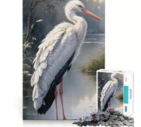 Rompecabezas de 1000 Piezas Cigüeña Junto al Agua para Adultos Juguete Inteligente, Divertido y silencioso Corte preciso 38x52cm