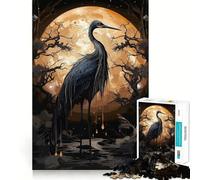 Rompecabezas de 1000 Piezas Cigüeña Negra Salvaje Corte Impecable Diversión,Juguete de Acertijo Cognitivo,Juego de Tiempo Libre,Regalo de Arte Navideño 50x75cm