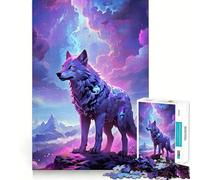 Rompecabezas de 1000 Piezas Cima de la Montaña del Lobo Místico para Adultos Juguete de lógica Clara, Divertido y Relajante Corte Perfecto Regalo Elegante (50x75cm)