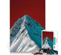 Rompecabezas de 1000 Piezas Cima de montaña Nevada con Cielo Rojo para Adolescentes Juguete para ejercitar la Mente Diseño Relajante Regalo Ideal para armar (50x75cm)