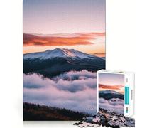 Rompecabezas de 1000 Piezas Cima Nevada sobre Las Nubes para Adultos Juego Mental Ideal para el hogar Bordes limpios Un Regalo Encantador (38x52cm)