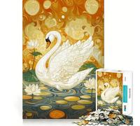 Rompecabezas de 1000 Piezas Cisne Blanco con Alas Extendidas - Juego para ejercitar la Mente - Artesanía de Corte experta - Un pasatiempo Fascinante para los Momentos de Ocio (50x75cm)