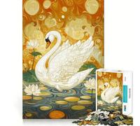 Rompecabezas de 1000 Piezas Cisne Blanco con alas extendidas para Adultos Juego de Habilidad Mental Corte láser para un Ajuste Actividad gratificante para días lluviosos (38x52cm)