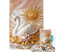 Rompecabezas de 1000 Piezas Cisne Blanco (U Sun Decor) Juguetes adictivos para Cultivar la Paciencia Juegos relajantes Alivia el estrés Excelentes Regalos y Juguetes (Tamaño 38x26cm)