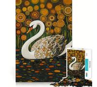 Rompecabezas de 1000 Piezas Cisne en un jardín Estrellado para Adolescentes Mejora la Memoria Divertido y Relajante Bordes precisos Regalo Ideal 38x52cm