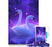 Rompecabezas de 1000 Piezas Cisnes Enamorados para Adolescentes Juguete para ejercitar la Mente Actividad en casa Diseño Artículo de Papá Noel 38x52cm