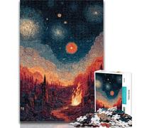 Rompecabezas de 1000 Piezas Ciudad bajo el Cielo Nocturno, 1000 Piezas para Adolescentes, Juguete Educativo Intelectual descompresor, Regalo de cumpleaños, 26x38cm