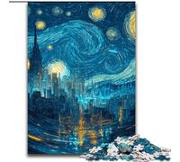 Rompecabezas de 1000 Piezas Ciudad bajo el Cielo Nocturno para Adultos Un Juego desafiante Ideal para Regalar a Toda la Familia (50x75cm)