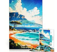 Rompecabezas de 1000 Piezas Ciudad del Cabo Sudáfrica Póster costero Bordes Finos Artesanía Desarrollo Mental Juego Relajante Arte (38x52cm)