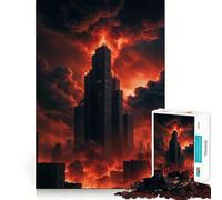 Rompecabezas de 1000 Piezas Ciudad en Llamas para Adultos Diversión en Interiores Superficie Lisa y Gruesa Actividad Familiar Regalo artístico de cumpleaños (50x75cm)