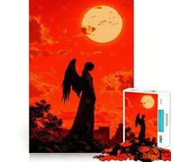 Rompecabezas de 1000 Piezas Ciudad Luna de Sangre Caída del Ángel con Corte preciso,Juego Mental,Regalo fácil de Jugar,Regalo Divertido de cumpleaños 50x75cm