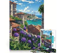 Rompecabezas de 1000 Piezas Ciudad Vieja Junto al Mar para Adolescentes Juego Inteligente de Rompecabezas Tiempo de Aprendizaje Imagen para armar Un Regalo Encantador (38x52cm)