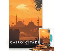 Rompecabezas de 1000 Piezas Ciudadela de El Cairo al Atardecer,Piezas de Corte Limpio,Juguete para desarrollar la Capacidad cognitiva,diversión para Momentos de Calma,decoración navideña (50x75cm)