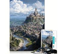 Rompecabezas de 1000 Piezas Ciudadela de la Montaña Celestial para Adultos Juguete de lógica para Jugar en Interiores Corte de precisión Regalo Ideal 38x52cm