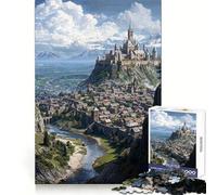 Rompecabezas de 1000 Piezas Ciudadela de la Montaña Celestial para Adultos Juguete de lógica para Jugar en Interiores Corte de precisión Regalo Ideal 38x52cm
